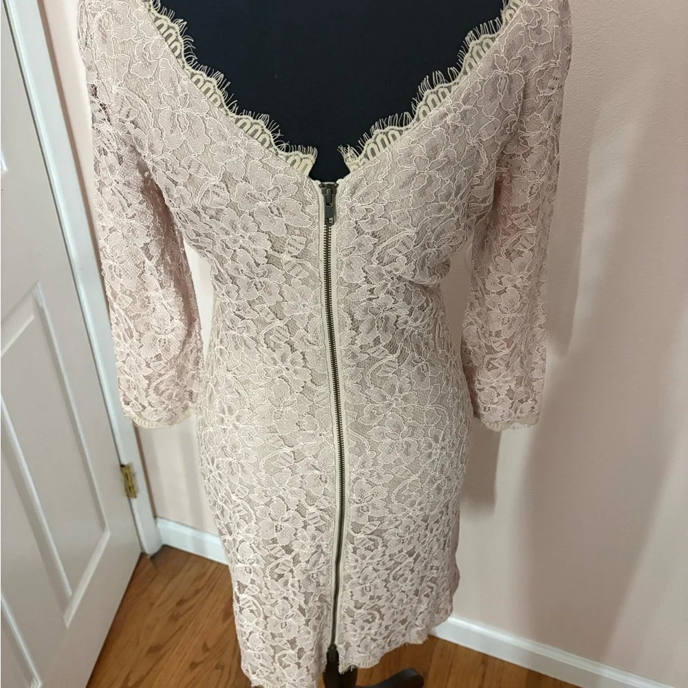 Diane Von Furstenberg Pale Pink Lace Dress - Picture 3 of 7